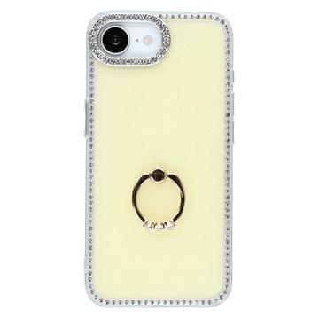 iPhone 16e/17e CrystalGlow Hybrid Cover med Ringholder - Gul