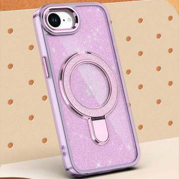iPhone 16e/17e Glitter Hybrid cover med kickstand - MagSafe-kompatibel - Lilla