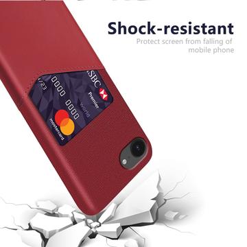 iPhone 16e/17e KSQ Cover med Kortholder - Rød