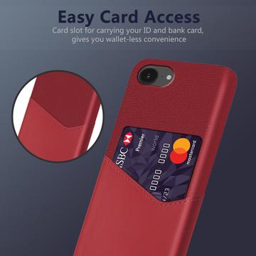 iPhone 16e/17e KSQ Cover med Kortholder - Rød