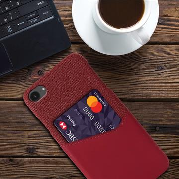 iPhone 16e/17e KSQ Cover med Kortholder - Rød