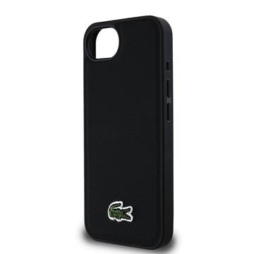 iPhone 16e/17e Lacoste Iconic Petit Pique Woven Logo Cover - MagSafe-kompatibel - Sort