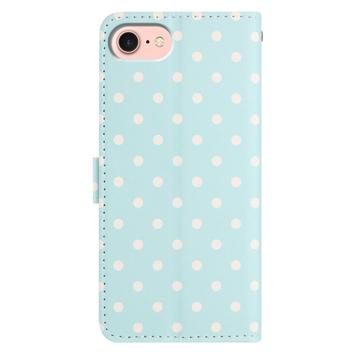 iPhone 16e/17e Pung Etui med Prikket Mønster - Blå