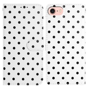 iPhone 16e/17e Pung Etui med Prikket Mønster - Hvid