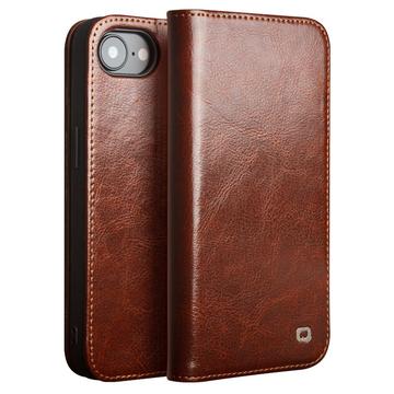 iPhone 16e/17e Qialino Classic Læderpung - Mørkebrun
