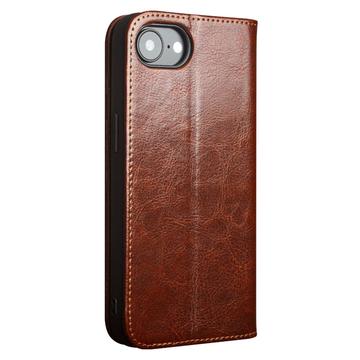 iPhone 16e/17e Qialino Classic Læderpung - Mørkebrun