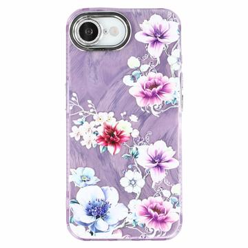 iPhone 16e/17e Spring Galvaniseret IMD Hybrid Cover med kamerabeskyttelse - Lilla blomster
