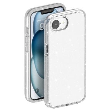 iPhone 16e/17e Stylish Glitter Series Hybrid Cover - Hvid