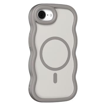 iPhone 16e/17e Bølgekant magnetisk hybrid cover - grå