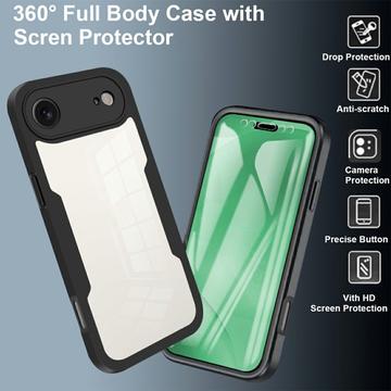 iPhone Air 360 Beskyttelse Cover - Rød / Klar