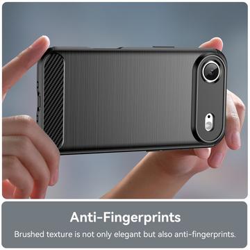 iPhone Air Børstet TPU Cover - Karbonfiber - Sort