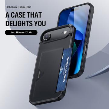 iPhone Air Dux Ducis Pocard Cover med Kortholder - Sort