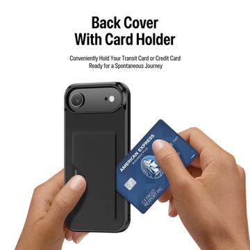 iPhone Air Dux Ducis Pocard Cover med Kortholder - Sort