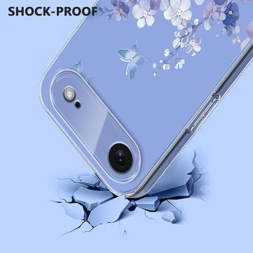 iPhone Air TPU-cover med blomstermønster - Lilla