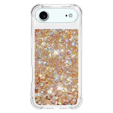 iPhone Air Glitter Quicksand TPU Cover - Guldhjerter