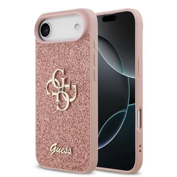 iPhone Air Guess Fixed Glitter 4G Metal Logo Cover - Pink