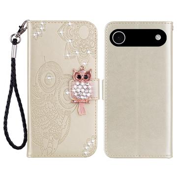 iPhone Air Ugle Rhinsten Pung - Guld