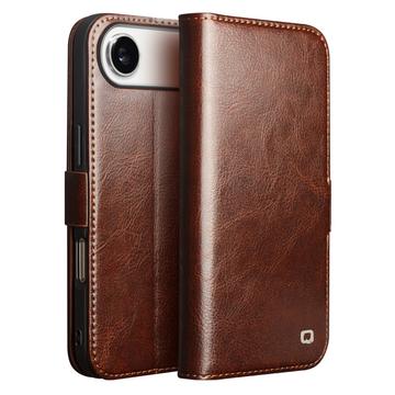 iPhone Air Qialino Classic Læderpung - Mørkebrun