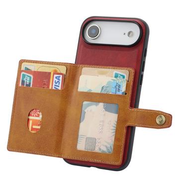 iPhone Air Retro Style Cover med Pung - Rød