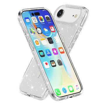 iPhone Air Stylish Glitter Series Hybrid Cover - MagSafe kompatibel - Hvid