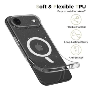 iPhone Air Tech-Protect FlexAir Glitter MagSafe TPU Cover - Gennemsigtig