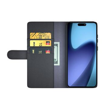 iPhone Air Læderpung med Stativ - Sort