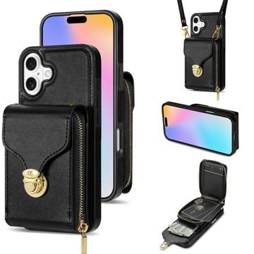 iPhone 17 Alt-i-et cover med pung og rem - Sort