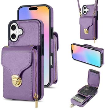 iPhone 17 Alt-i-et cover med pung og rem - Lilla