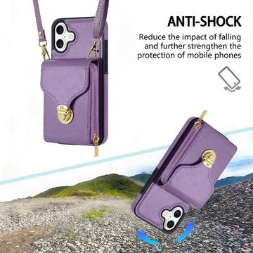 iPhone 17 Alt-i-et cover med pung og rem - Lilla