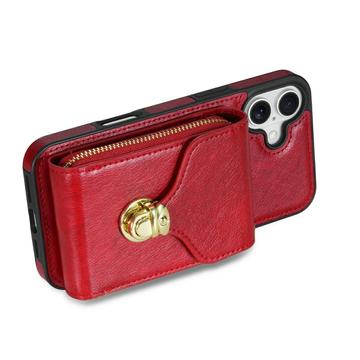 iPhone 17 Alt-i-et cover med pung og rem - rød