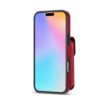 iPhone 17 Alt-i-et cover med pung og rem - rød
