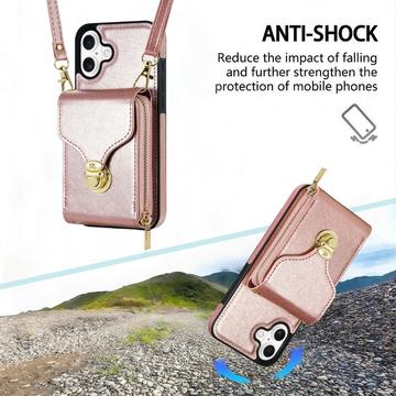 iPhone 17 Alt-i-et cover med pung og rem - Rødguld