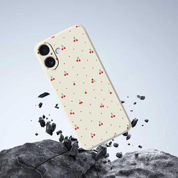 iPhone 17 TPU-cover med kirsebærmønster - Beige