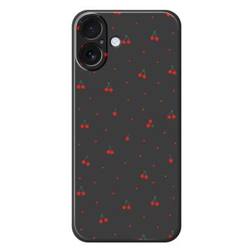 iPhone 17 TPU-cover med kirsebærmønster - sort