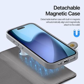 iPhone 17 Dux Ducis Lawa Pung læderetui med magnetisk låg - grå