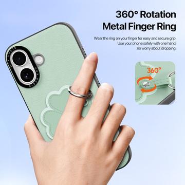 iPhone 17 Dux Ducis Luvy cover med fingerring/håndrem - Grøn / Kløver