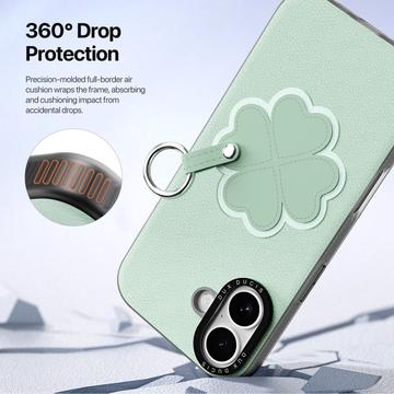 iPhone 17 Dux Ducis Luvy cover med fingerring/håndrem - Grøn / Kløver