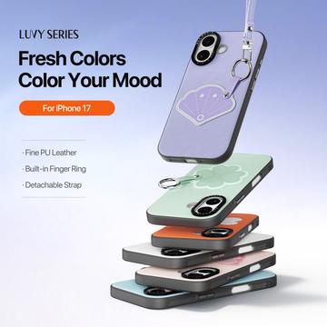 iPhone 17 Dux Ducis Luvy cover med fingerring/håndrem - Lilla / Skal