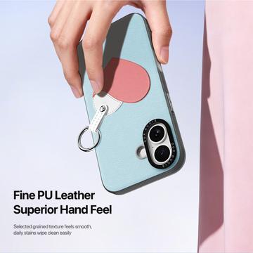 iPhone 17 Dux Ducis Luvy cover med fingerring/håndrem - himmelblå / hjerte