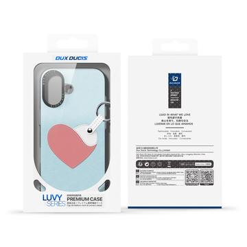 iPhone 17 Dux Ducis Luvy cover med fingerring/håndrem - himmelblå / hjerte