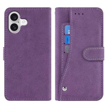 iPhone 17 Elegant retro-pungetui med roterende kortholder - Lilla