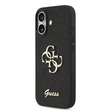 iPhone 17 Guess Fixed Glitter 4G Metal Logo Cover - Sort