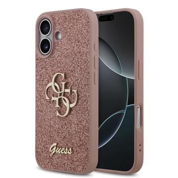 iPhone 17 Guess Fixed Glitter 4G Metal Logo Cover - Pink