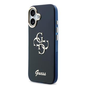iPhone 17 Guess IML 4G Script Metal Logo Cover - Blå