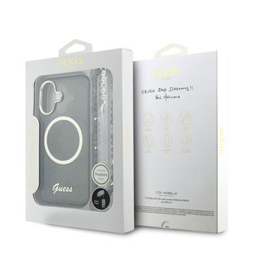 iPhone 17 Guess IML Glitter Script Rem Cover - MagSafe-kompatibel - Sort