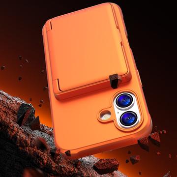 iPhone 17 Hybrid Cover med Spejl og Kortholder - Orange