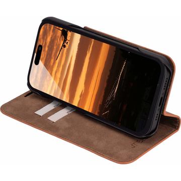 iPhone 17 JT Berlin BookCase Tegel Flip Lædercover - Cognac