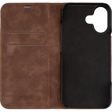 iPhone 17 JT Berlin BookCase Tegel Flip Lædercover - Cognac
