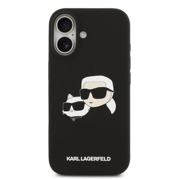 iPhone 17 Karl Lagerfeld Double Heads MagSafe cover i flydende silikone - sort