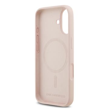 iPhone 17 Karl Lagerfeld Double Heads MagSafe cover i flydende silikone - Pink